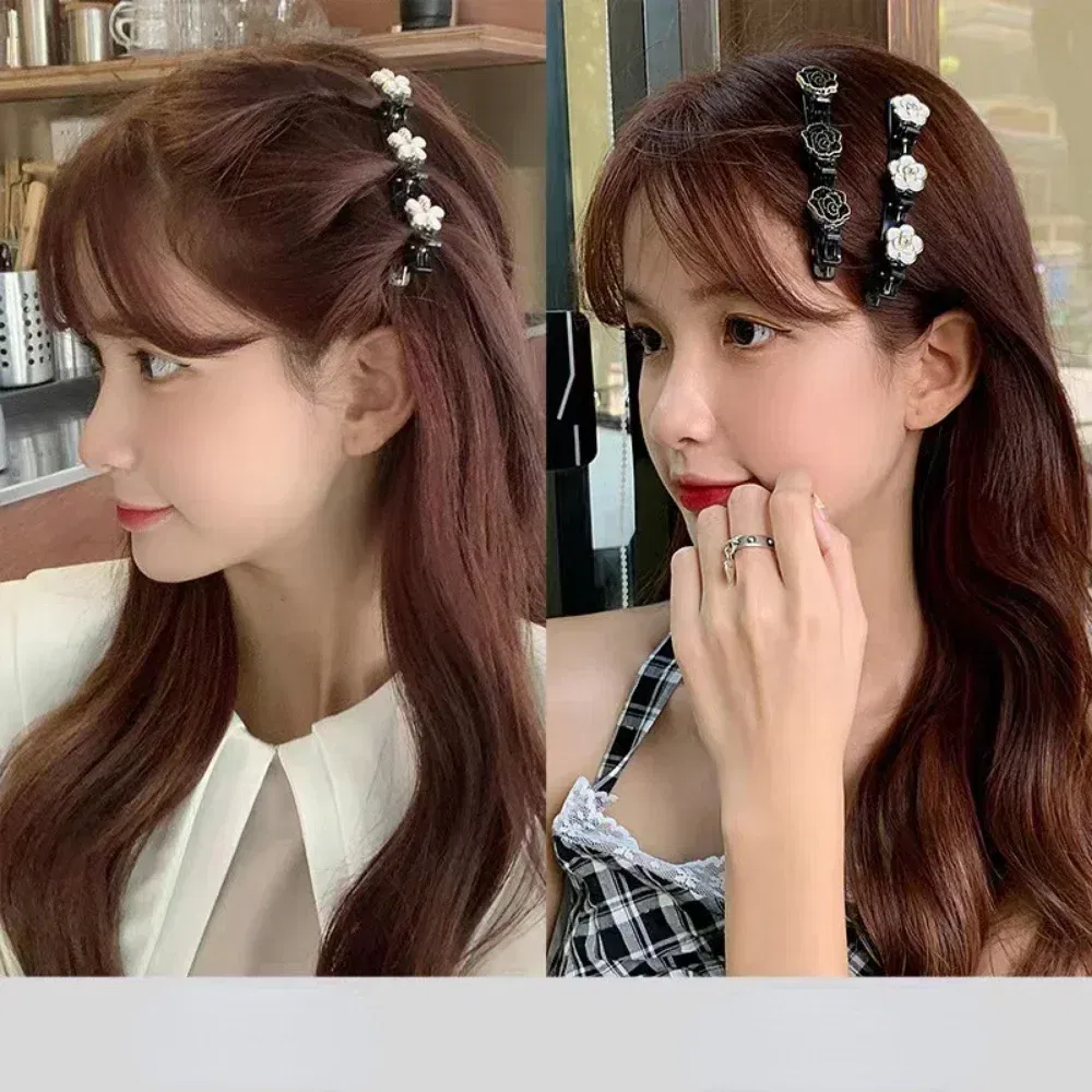 Color: Black - Double Layer Braided Hairpin Hair Hoop Broken Hair Clip Women Hairpin Korean Fixed Headband New Hairpin Lazy Hair Accessories