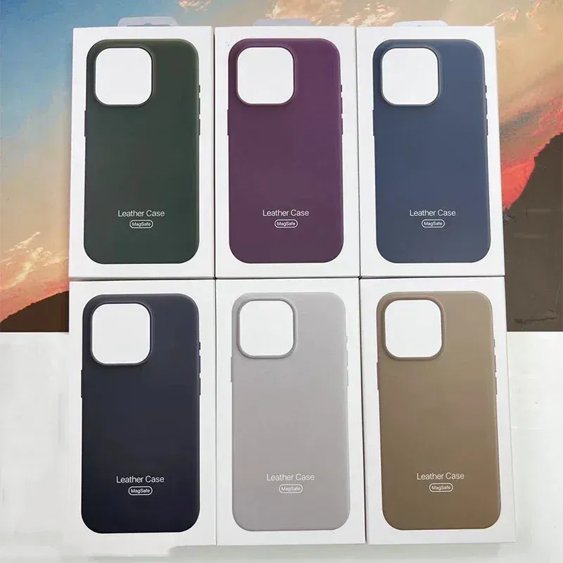 Material: aluminum, Color: Clear - Original Apple Leather With Magsafe Case For iPhone 16 Pro Max 16 Plus Case Wireless Charging Magnetic Cover 16Pro With Box