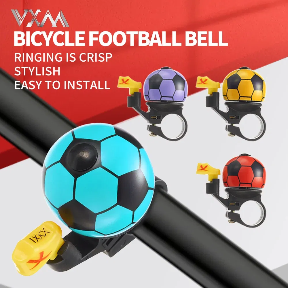 Color: Sky blue - VXM Bicycle Bell Loud Mini Cartoon Football Road Cycling MTB Bike Aluminum Bell Ring Safety Football Bell Ring Horn Handlebar