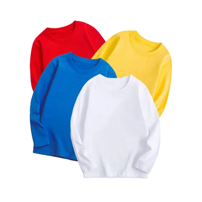 Color: Beige, Kid Size: 4 - Black White Basic Cotton T-shirt for Boys Girls Clothes Children's Long Sleeve Solid Tops Kids 2 to 14 Years Leasure Wear Tshirt