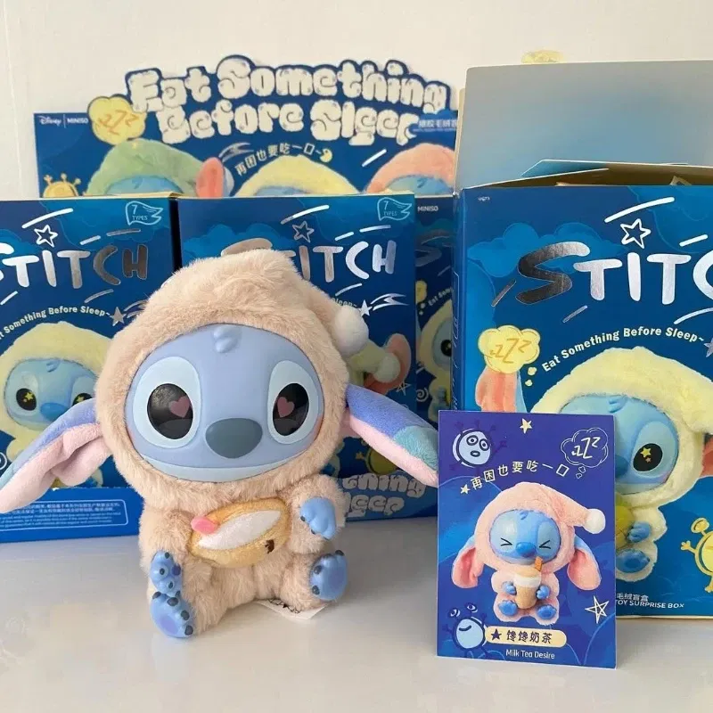 Color: PURPLE, Ships From: CHINA - 2025 Stitch Eat Something Before Sleep Series Blind Box Plush Dolls Pendant Cute Doll Mystery Box Surprise Toys Kids Gifts