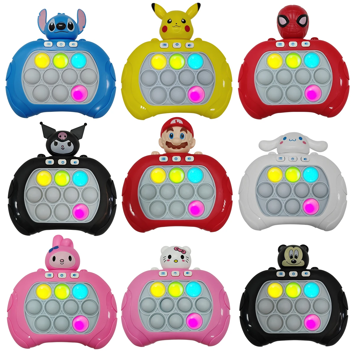 Color: Black Camouflage - 2024 New Pikachu Quick Push Game Pop Up Fidget Bubble Electronic Pop it Pro Game Light AntiStress Toys For Adult Kids Gift 2024