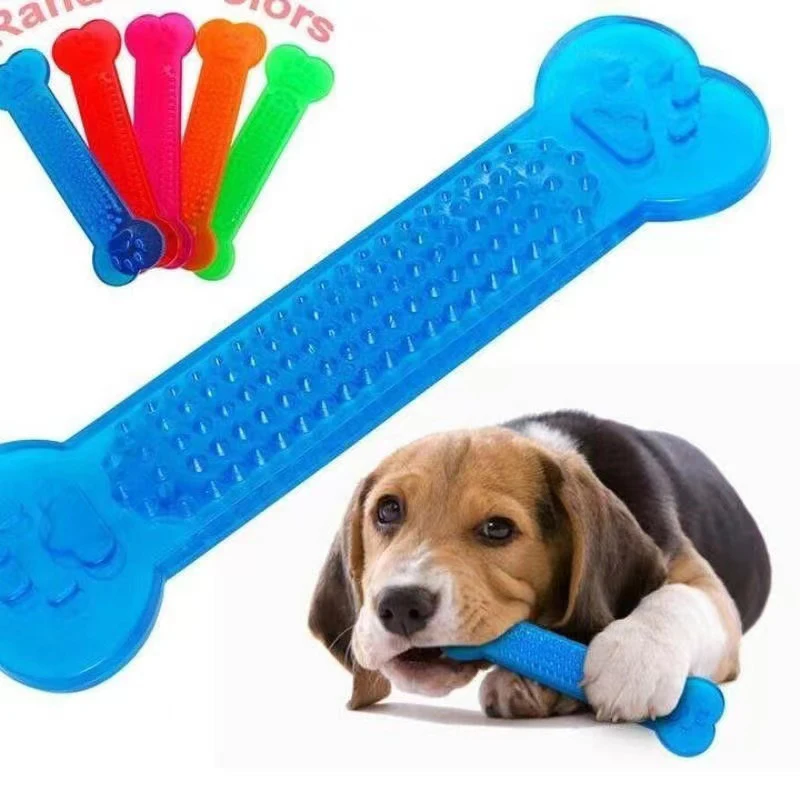 Color: WHITE, Ships From: CHINA - Hot Sale Pet Dog Chew Toys Rubber Bone Toy Aggressive Chewers Dog Toothbrush Doggy Puppy Dental Care For Dog Pet Accessories
