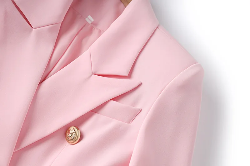 Color: PURPLE, Size: M, Ships From: CN - New Arrival Elegant Style Lady Office Work Suit Double-breasted Long Sleeve Fitted Blazer A-line Pencil Mini Skirt Women 2Pcs