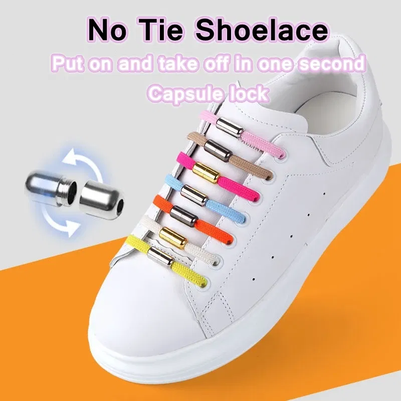 Color: GRAY, Ships From: CHINA - No Tie Shoelace Buckle Shoelaces Metal Buckle for Men Women Kids Sneakers Aluminum Capsules Lock Kits Shoe Laces Accessories 4ps