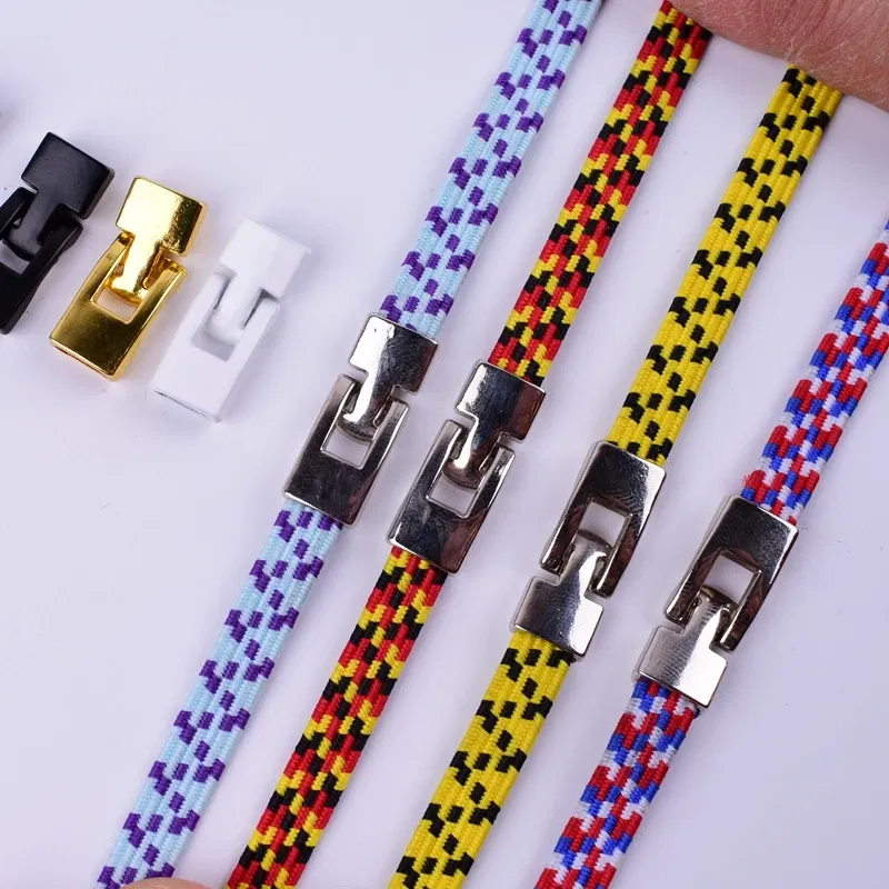 Color: GRAY, Ships From: CHINA - No Tie Shoelace Buckle Shoelaces Metal Buckle for Men Women Kids Sneakers Aluminum Capsules Lock Kits Shoe Laces Accessories 4ps
