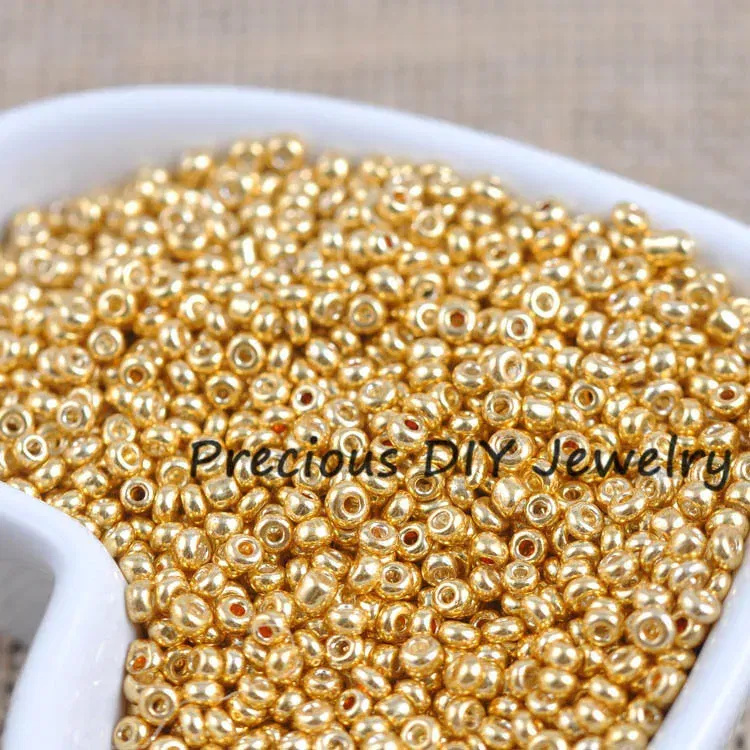 Color: Army Green, Item Diameter: 2mm - Gold and Silver Color 2mm 3mm 4mm Crystal Glass Spacer beads,Czech Seed Beads For Jewelry Handmade DIY BLUV03X