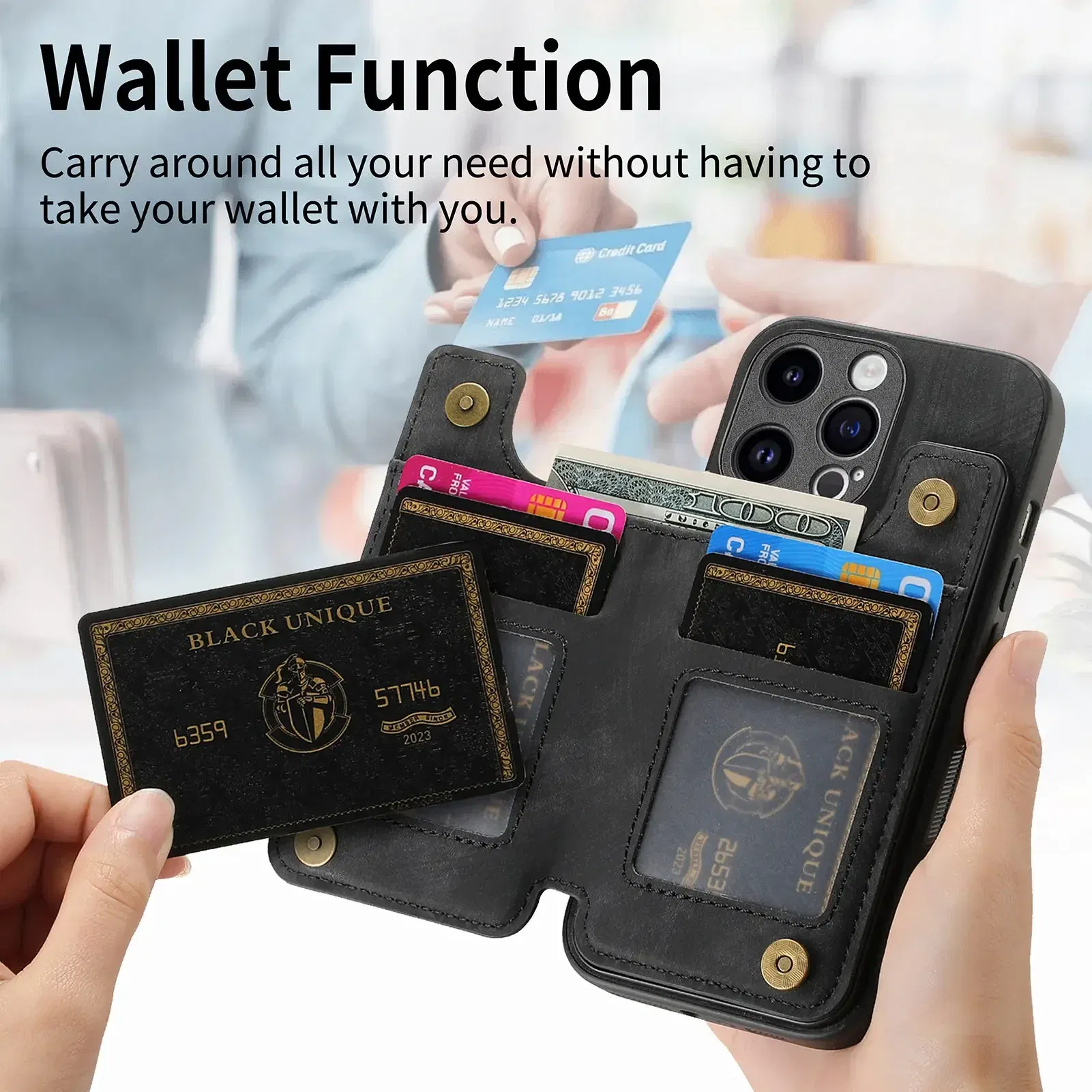 Color: Beige, Material: Artificial Leather - Leather Zipper Wallet with Card Holder Phone Case for IPhone 15 14 11 Pro Max 13 12 Mini X XR XS Max 8 7 Plus Shockproof Cover