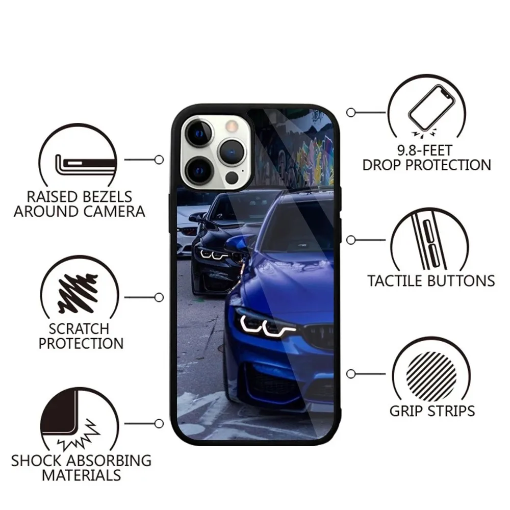 Color: Blue, Material: Canvas - Blue Red Car for B-BMW   Phone Case Strong Magnetic For IPhone 15,14,13,Pro,Max,Plus,11,12,Mini For Magsafe Wireless Charging