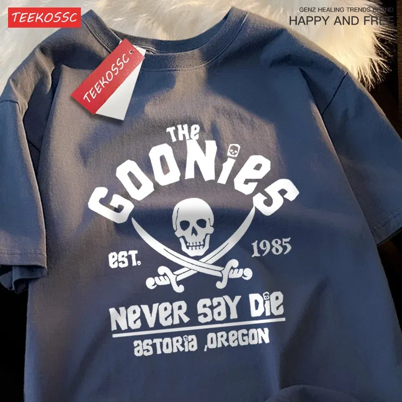 Color: green, Size: XXXL - The Goonies Never Say Die T Shirts Men Women Comfortable Crewneck Tshirt Breathable Cotton T Shirts Street Loose Couple Clothing