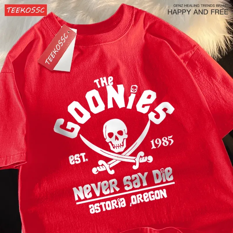 Color: green, Size: XXXL - The Goonies Never Say Die T Shirts Men Women Comfortable Crewneck Tshirt Breathable Cotton T Shirts Street Loose Couple Clothing