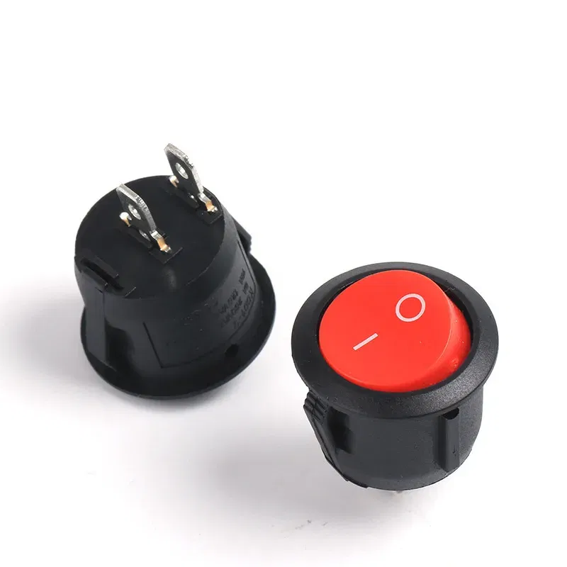 Color: Beige - 5Pcs KCD1-105 Diameter 16.5mm Small Round Boat Rocker Switch Mini Round Black White Red 2Pin/3Pin ON-OFF ON-OFF-ON Rocker Switch