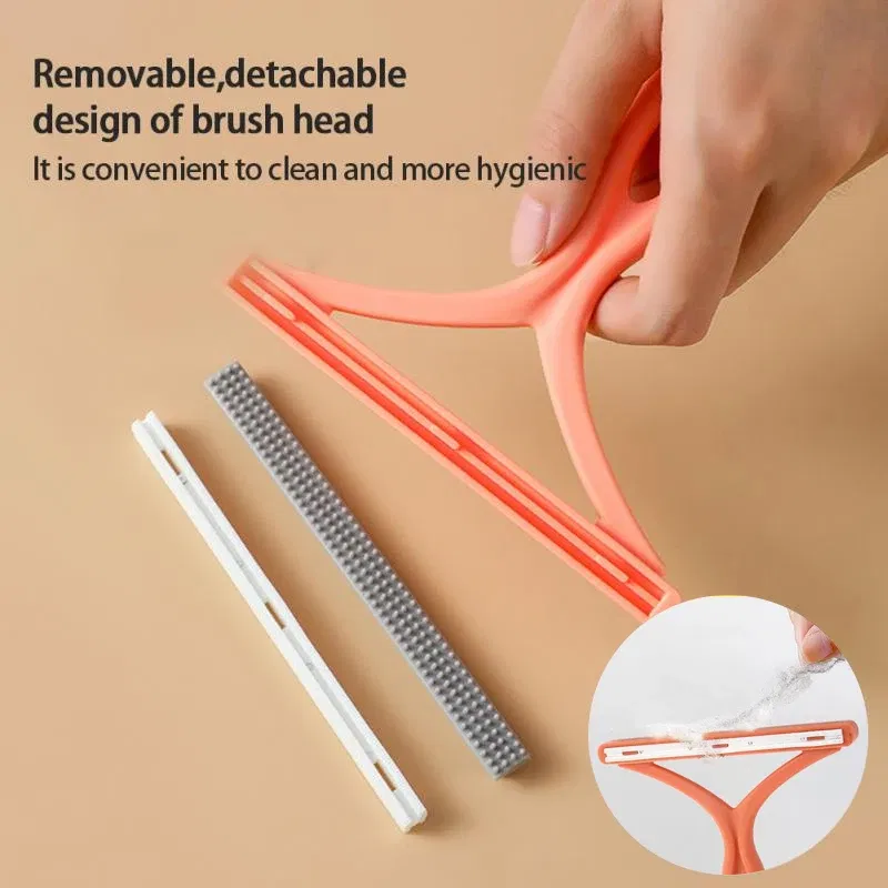 Color: Blue - 1pc 2in1 Double Sided Pet Hair Remover Lint Remover Clean Tool Shaver Sweater Cleaner Fabric Shaver Scraper For Clothes Carpet