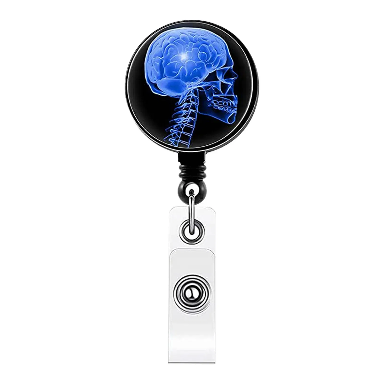 Color: Orange - X-Ray Badge Reel Retractable Radiology Badge Reel Holder Ct Rays Nurse Doctor Student Card Reel Clip Office Supply Recoil Badge