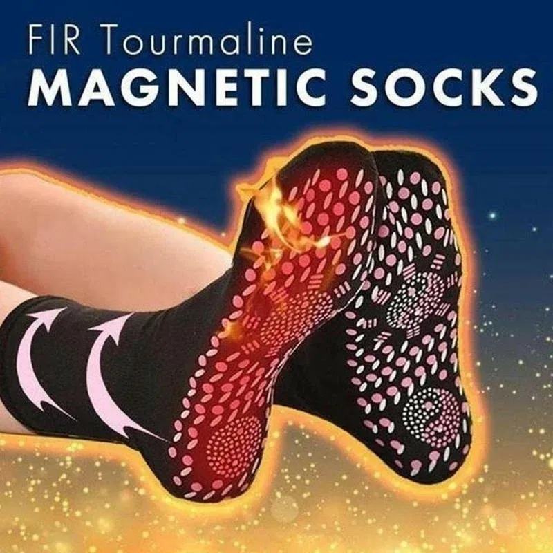 Color: green - 1/5pairs Tourmaline Self-Heating Socks Winter Warm Thermal Health Care Socks Slimming Health Short Sock Magnetic Therapy Sock