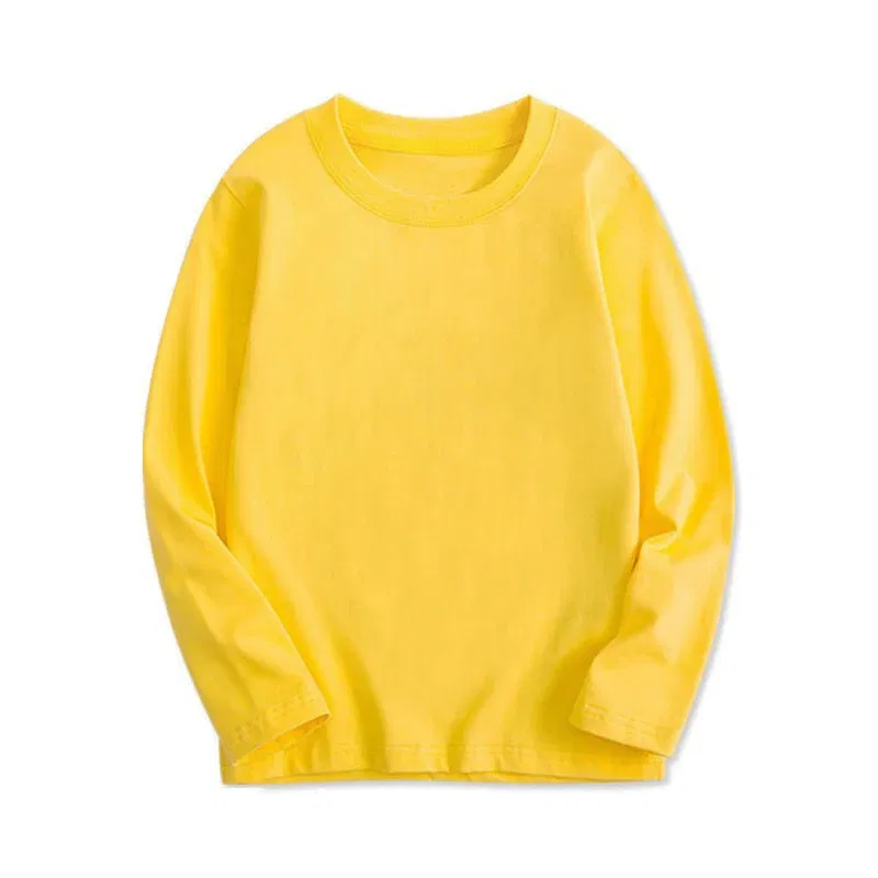 Color: Blue, Kid Size: 3T - Black White Basic Cotton T-shirt for Boys Girls Clothes Children's Long Sleeve Solid Tops Kids 2 to 14 Years Leasure Wear Tshirt
