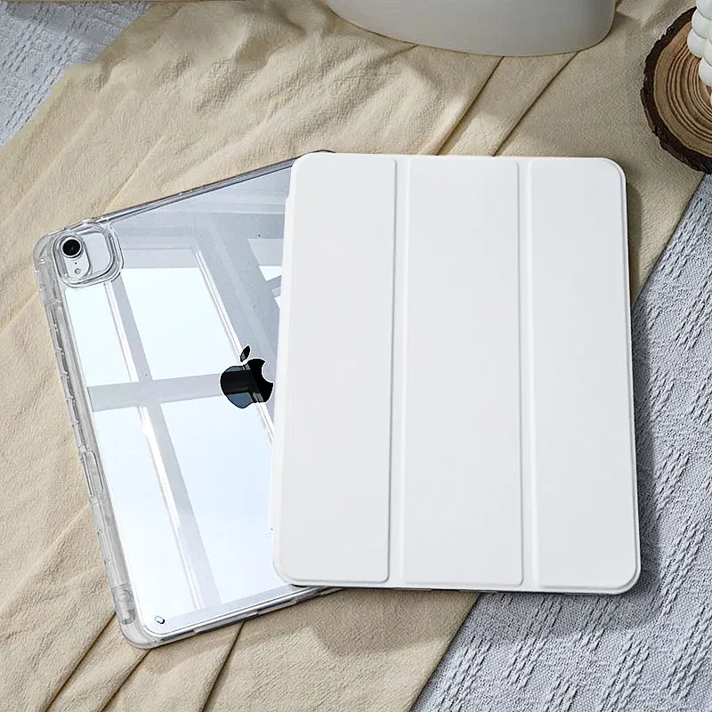 Color: WHITE, Size: iPad Pro12.9 - For 2025 iPad Air 11 Case iPad 10th Generation  11th A16  9th  Cover Gen  iPad Pro11 4 5 10.9in 12.9 M2 M3 M4 Pencil Holder Case