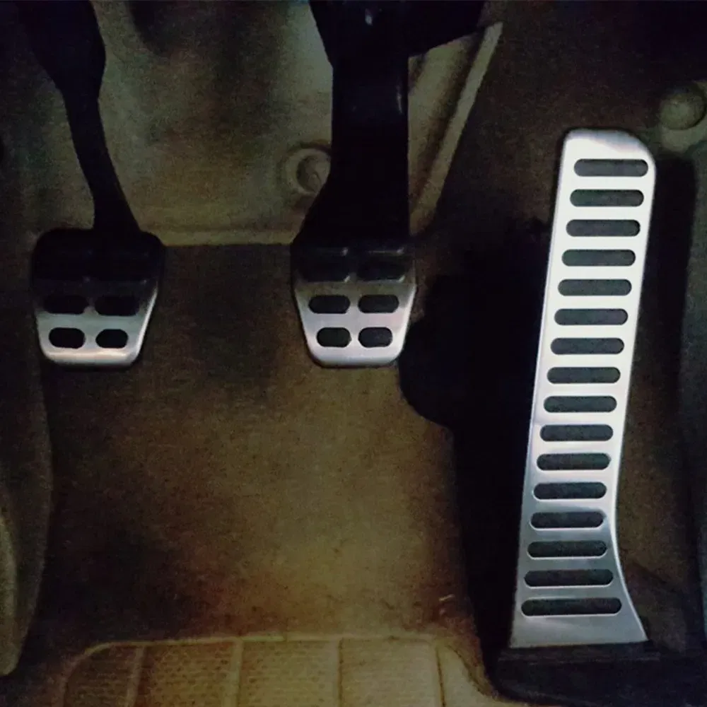 Color Name: Silver - Jameo Auto Stainless Steel Car Gas Pedal Brake Pedals Cover for Volkswagen VW Caddy 2004 - 2015 Kit Parts Accessories