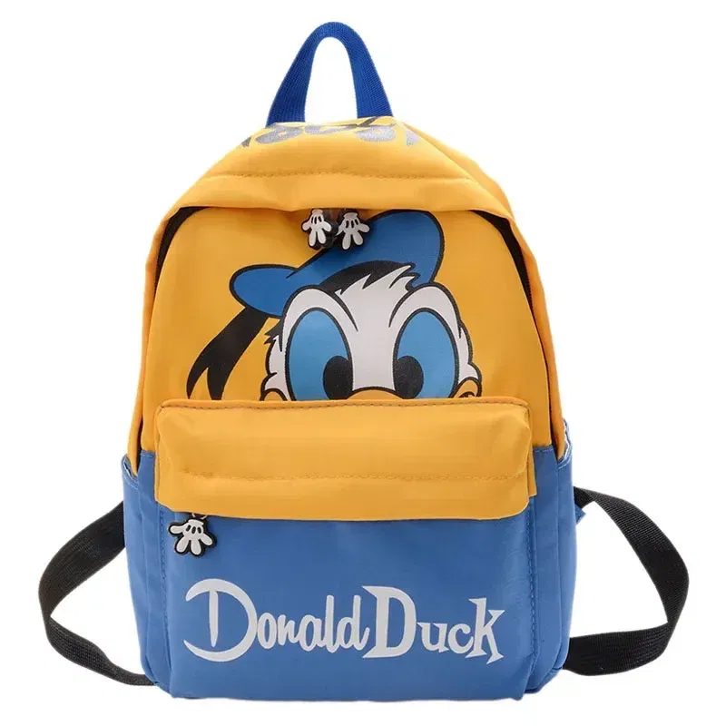 Color: Blue - Disney Cartoon Donald Duck Children's Backpack Cute Mickey Mouse Kindergarten Boys Girls Backpacks School Bags Children's Gifts
