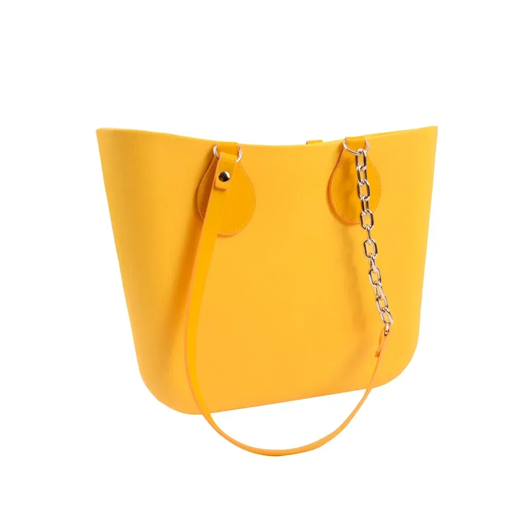 Color: Rose Gold, Ships From: CHINA - Tanqu New Arrival Long Edge Painting Handles Faux Leather Flat PU Belt and Drops with Thicken Shiny Chain for OBag for EVA O Bag