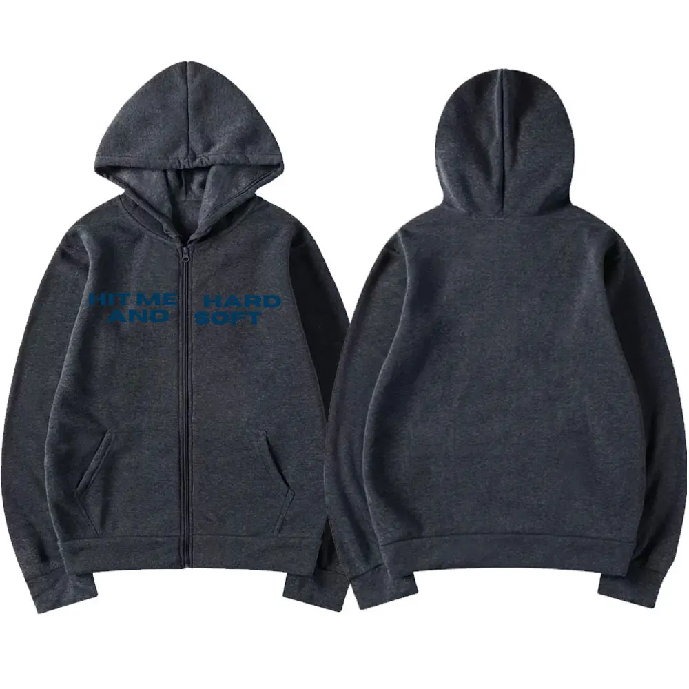 Color: Pink, Size: XL - Hit Me Hard and Soft 2025 Tour Zipper Hoodies Men Women Harajuku Pullovers Fashion Hip Hop Zip Up Sweatshirts Jackets Fans Gift