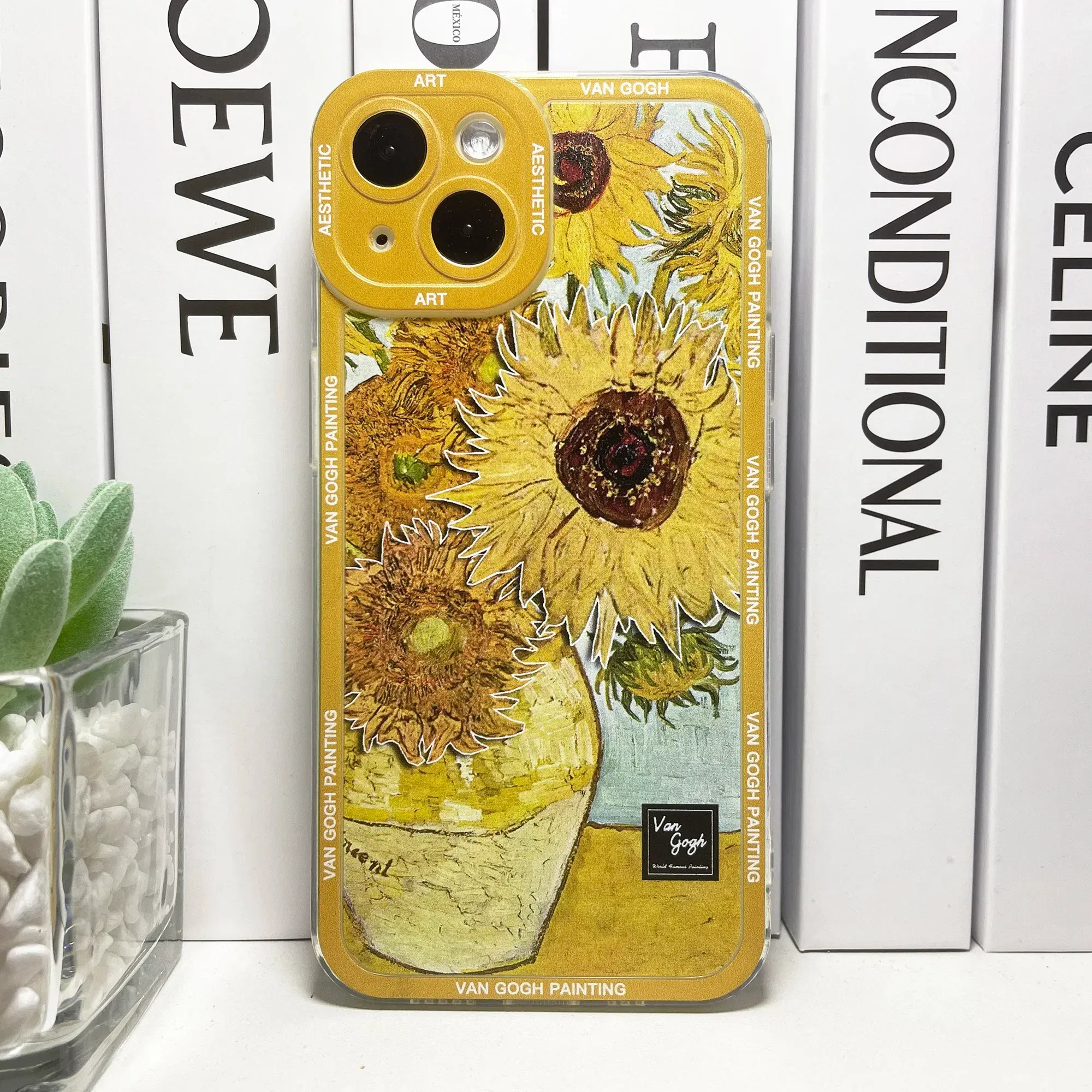 Color: Blue, Material: Pc + tpu - Van Gogh Art Aesthetic Phone Case For iPhone 16 15 14 13 12 11 Pro Max Mini XS X XR SE 8 7 Plus Sunflowers The Starry Night