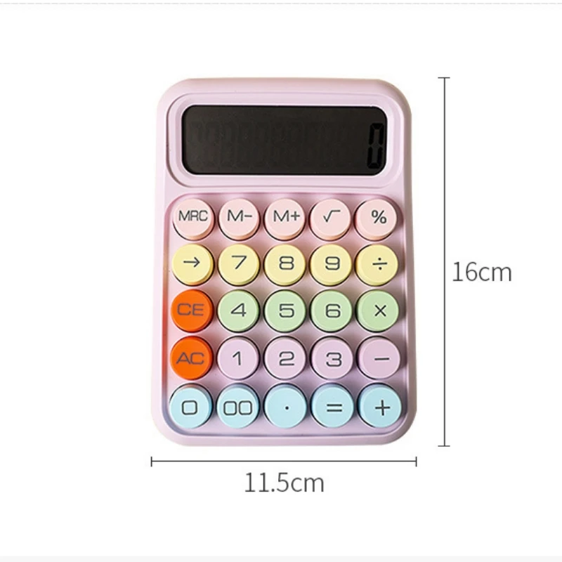 Color: Yellow - Ins Dopamine Candy Color Calculators Large Display Mechanical Dot Keyboard Back To School Supplies Students/Finance Stationery