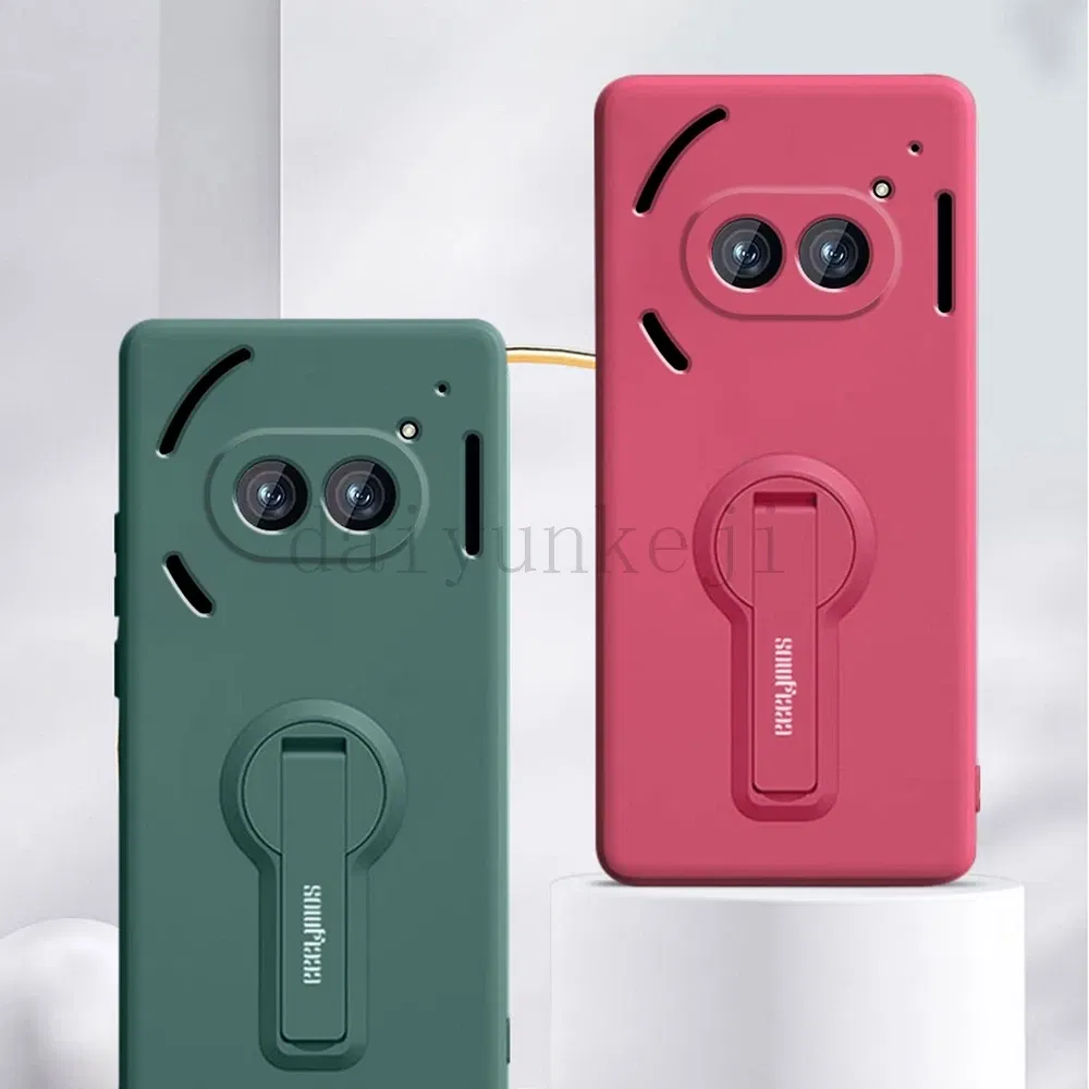 Color: SKY BLUE, Material: ABS - Liquid Silicone Case For Nothing Phone 2A Plus 3A Soft Cover Shockproof Protective Phone Case with Holder Screen Film