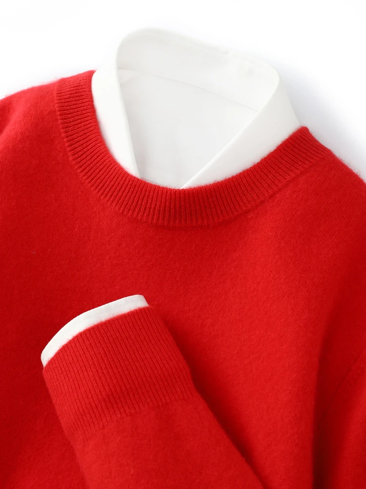 Yoyoselect Luxury Men's 100% Cashmere Sweater Autumn Winter O- Neck Thick Warm Pullover Casual Smart Jumpers Soft Knitwear Top