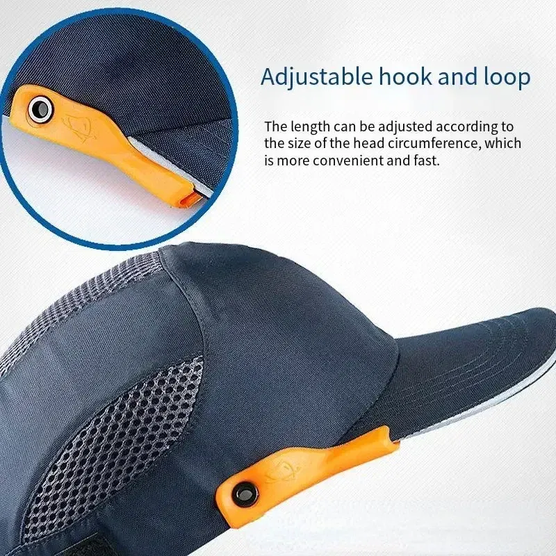 Color: Gold - Safety Bump Cap with Reflective Stripes Lightweight and Breathable Hard Hat Head Helmet Workplace Construction Site Hat Black
