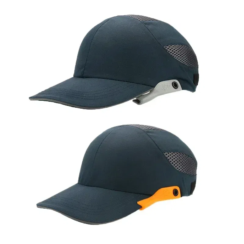 Color: Gold - Safety Bump Cap with Reflective Stripes Lightweight and Breathable Hard Hat Head Helmet Workplace Construction Site Hat Black