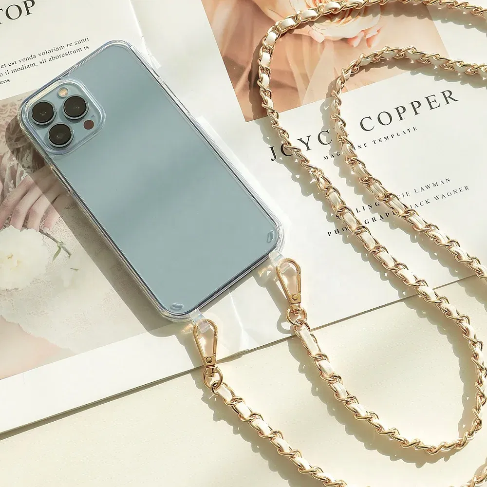 Color: Dark Brown, Bundle: Case & Strap, Material: tpu - Crossbody Lanyard Necklace Pearl Bracelet Phone Case with Chain for Iphone 13 12 14 Pro Max 15 X XS 6S 7 8 Plus Cover with Strap