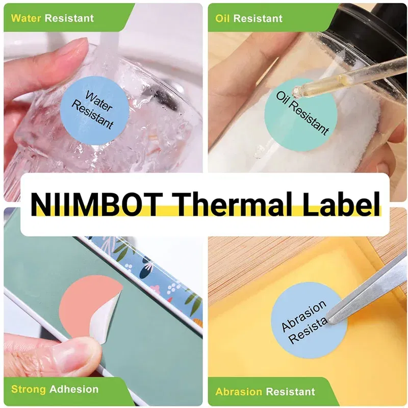 color: Red - Niimbot Round Mini Printer Portable Thermal Label Stickers Self-Adhesive Waterproof for B1/B21/B3S Label Maker Sticker New