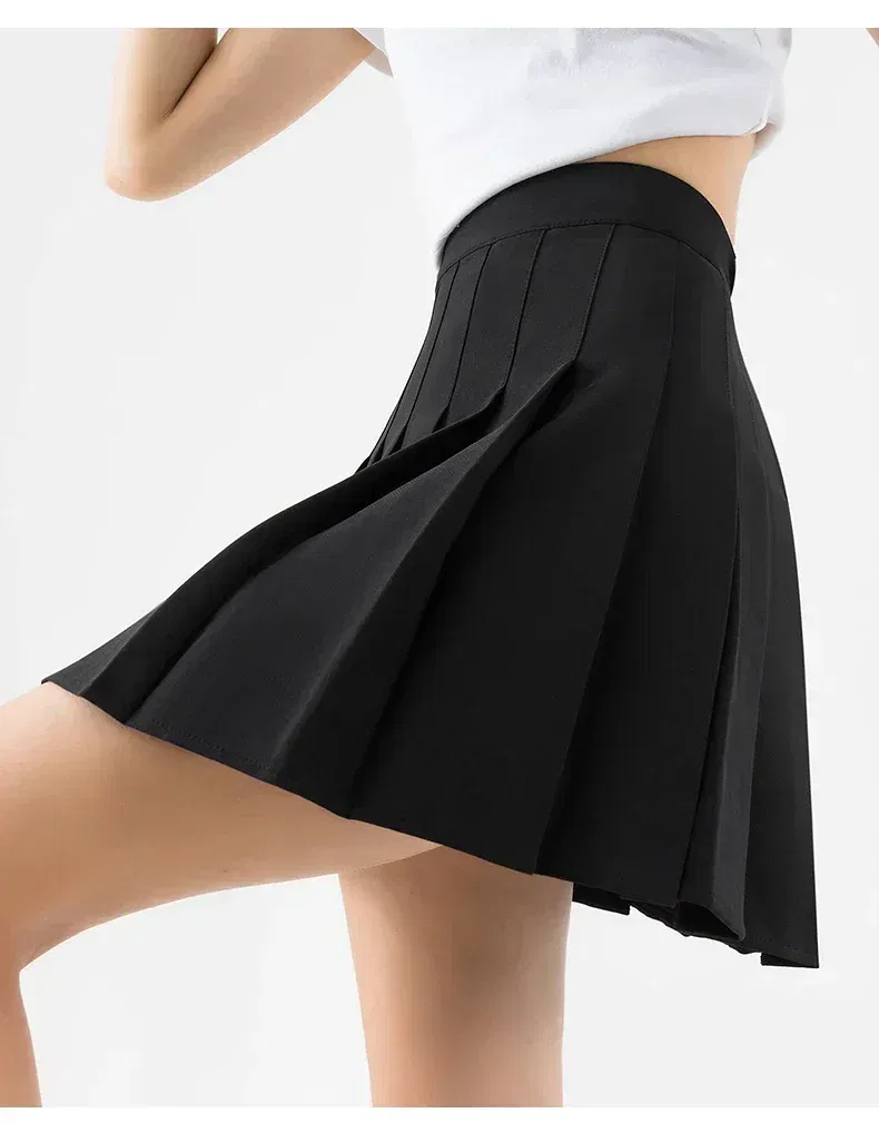 Color: Pink, Size: M - High Waist Pleated Skirt Slim A-Line Mini Harajuku Punk Sexy Female Summer Gothic Clothes Korean Fashion Clothing