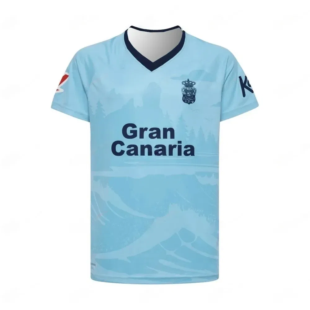 Color: Beige, Size: 4XL - Spanish Season New Culture UD Las Palmas Casual 3D Printed T-shirt Football Uniform Adult Children Men's Summer General Top