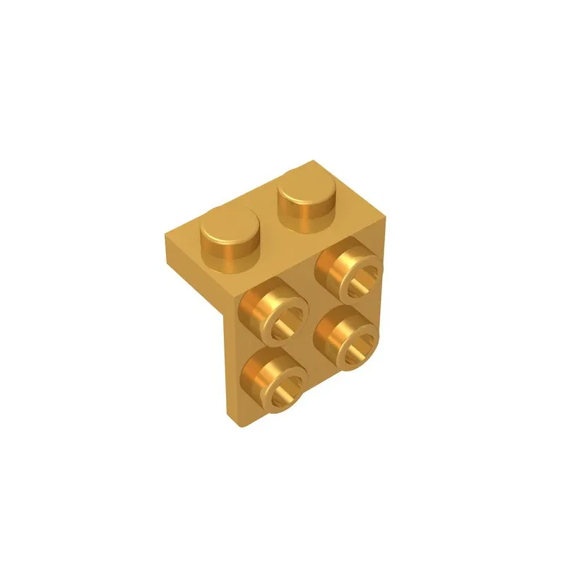 Color: Gold - Gobricks GDS-641 ANGLE PLATE 1X2 / 2X2 compatible with lego 44728 21712 92411 children's toys Assembles Building Blocks
