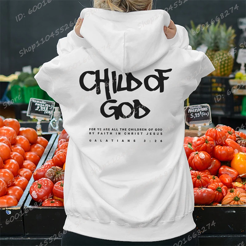 Color: Pink, Size: XXXL - I Am A God Child Letter Print Hoodies Christian God Sweatshirts Hooded Pullover Pray The Lord Sweatshirt Women's Clothing
