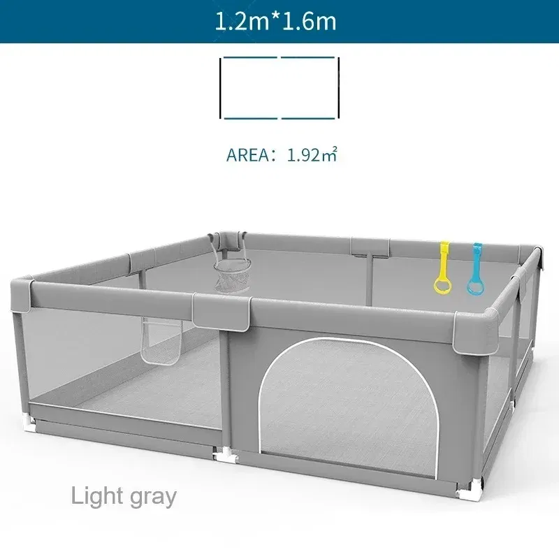 Color: Champagne, Ships From: CHINA - IMBABY Baby Playpen Gray Baby Corralitos Playpen for Children with Pull Ring Ball Box Child Safety Barrier Fence Baby Gym