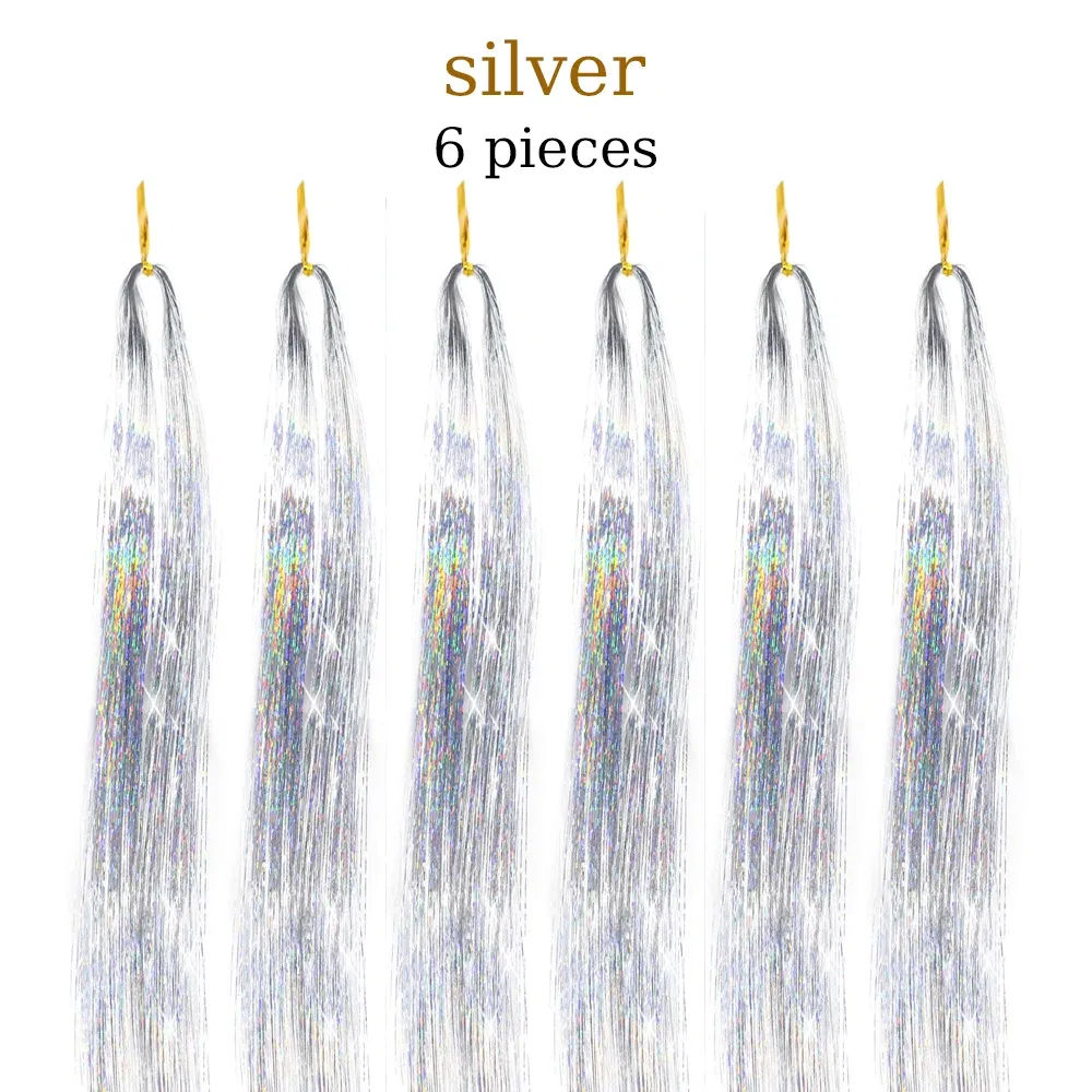 Color: 4H/27#, Stretched Length: 24inches - 48 Inch Hair Tinsel Kit With Tool 1200 strands Tinsel Hair Extensions 12 Colors Fairy Hair Tinsel, Sparkling Shiny Hair Tinsel