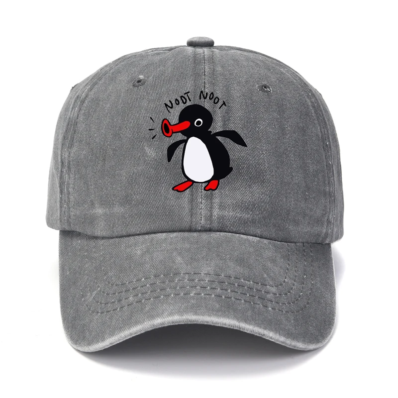 Color: WHITE, Size: Adjustable - Noot Baseball Cap Men Hats Women Visor Protection Snapback Pingu Pinga Penguin TV Caps