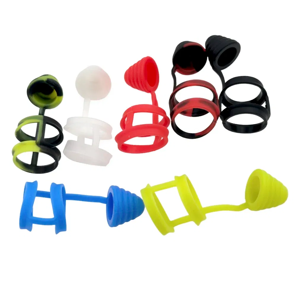 Color: Yellow - 810 Silicone Rubber Band Fat Bubble Glass Ring Dust Cap Covers for 810 Drip Mouthpiece
