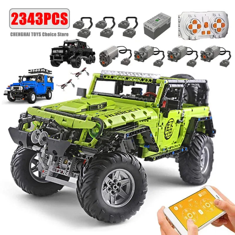 Color: Light Grey - Technical Car APP Remote Control Motor Power SUV Series Building Blocks Bricks MOC Off-road Vehicle Model Sets Boy Toys Kid Gift