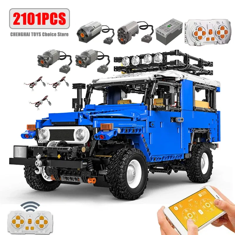 Color: Light Grey - Technical Car APP Remote Control Motor Power SUV Series Building Blocks Bricks MOC Off-road Vehicle Model Sets Boy Toys Kid Gift