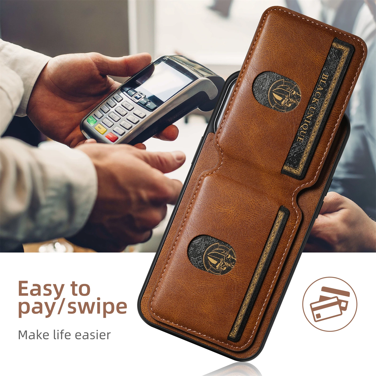Color: Blue, Material: PE - SUTENI Card Holder Leather Magnetic Pocket Cover Wallet Phone Case For iPhone X XS XR 11 12 13 14 15 Pro Max Plus