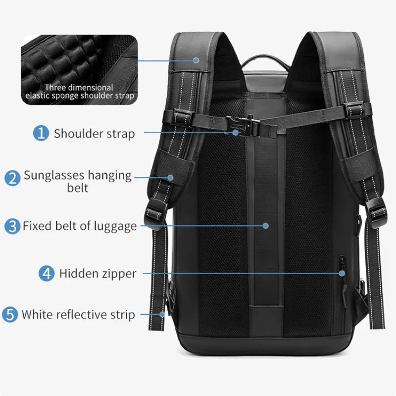 Color: Burgundy - Airback Vacuum Compression Backpack with Vacuum Pump 60L Expandable Travel Backpack for Men Women Airline Approved Business Bag