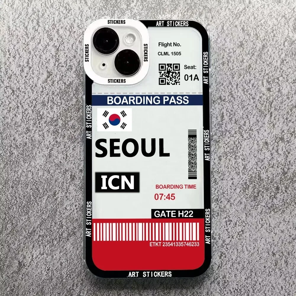 Color: Blue, Material: Genuine Leather - World City Travel Ticket Label Phone Case For Samsung Galaxy S10 S20 S21 S22 S23 S24 FE Plus Ultra Note 20 New York Paris