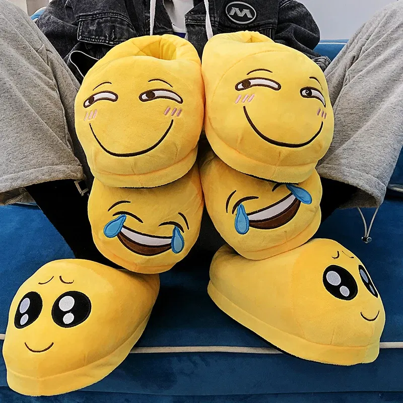 Color: Chocolate, Shoe Size: 41 - Indoor Slippers Warm Winter Home Fluffy New Fashion Men Women Bread Demon Soft Plush Shoes Unisex Cute Funny Christmas Gift