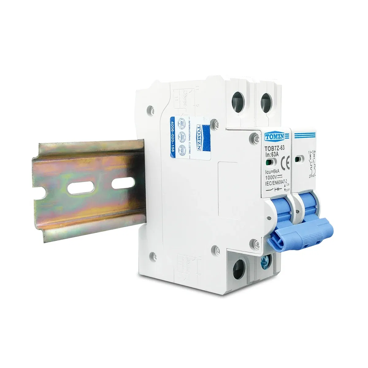 Rated Current: 63A - 2P DC 1000V Solar Mini Circuit Breaker 3A 6A 10A 16A 20A 25A 32A 40A 50A 63A DC MCB for PV System