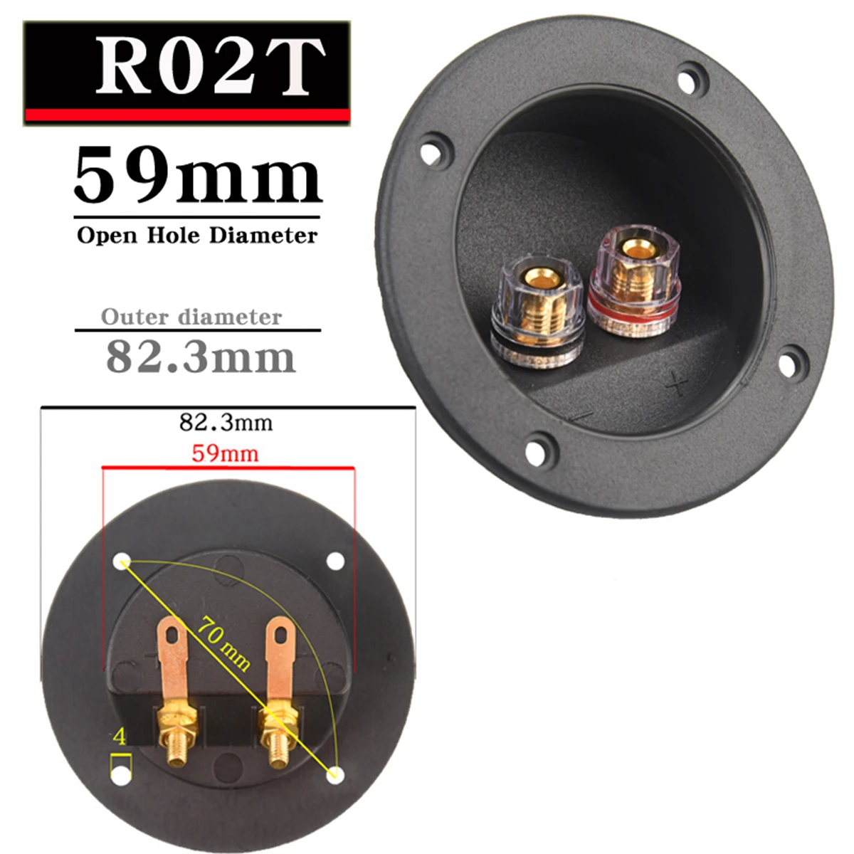 Color: green, Bundle: Bundle 1 - HIFIDIY LIVE Square circle (Install Hole 49-76) speaker junction Box  Terminal Shell 2 copper Binding Post Wire Cable Connector