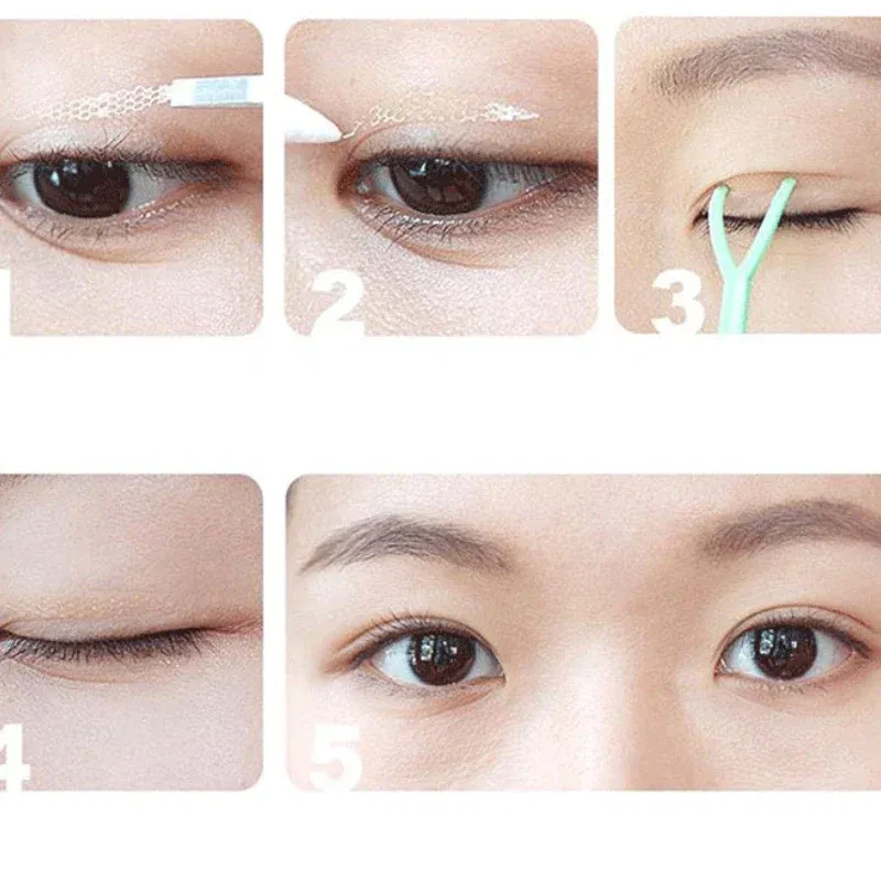 Color: Gold - Natural Eye-Lift Mesh-Lace Transparent Invisible Self-adhesive Eyelid Tapes Stickers Women Invisible Double-fold Eyelid Stickers